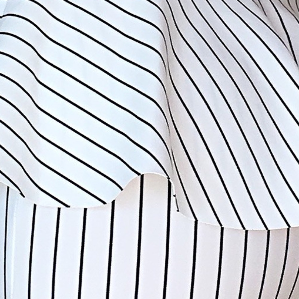 Ivory Striped Peplum Midi Dress - Picture 8 of 9